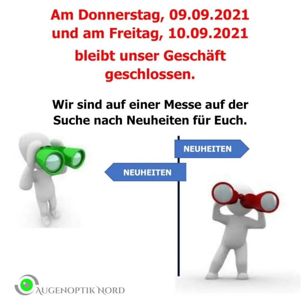 Ankündigung der Geschäftsschließung am 09. und 10. September 2021.
